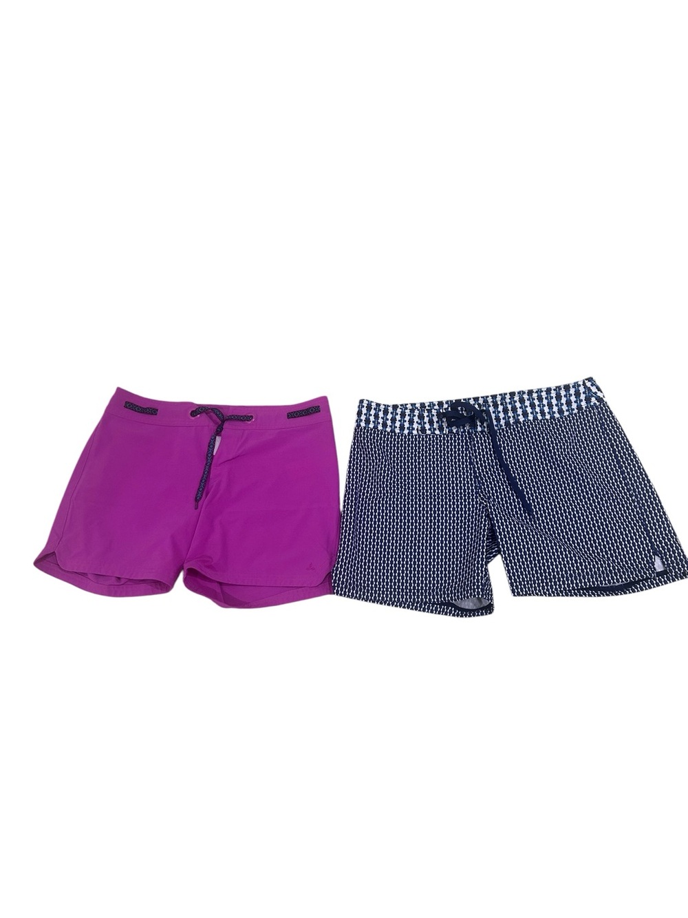 Prana pair of board athletic Shorts Magenta & Navy Geometric size small
